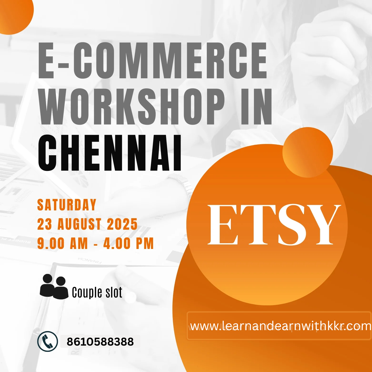 ETSY Workshop – Chennai – Single slot
